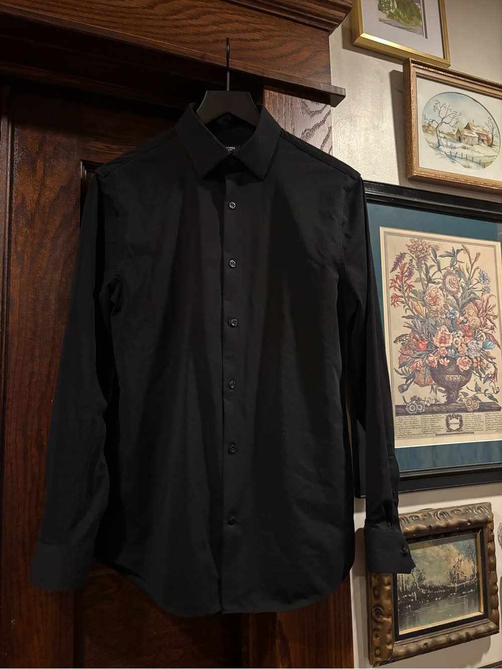 Express Men's Black Dress Shirt - Classic Button-Up